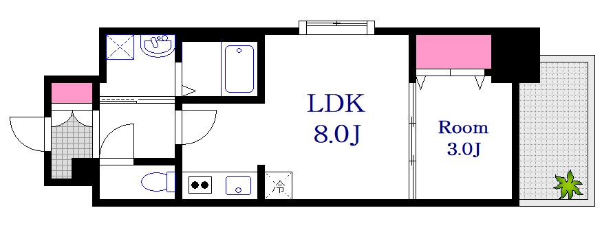 広島市中区西白島町のマンションの間取り