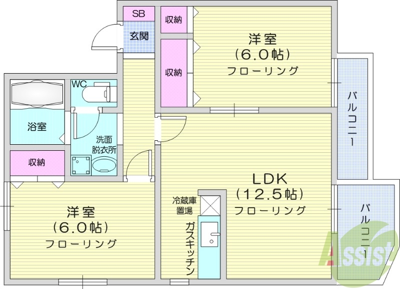 Ｂｒｉｏｔｅｒａｃｃｅ仙台吉成　Ｃ棟の間取り