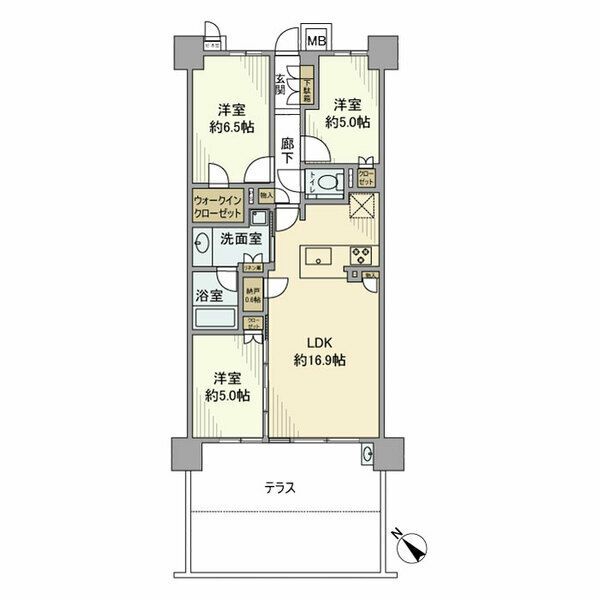 名古屋市天白区向が丘のマンションの間取り