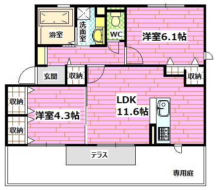 安芸郡坂町坂西のアパートの間取り