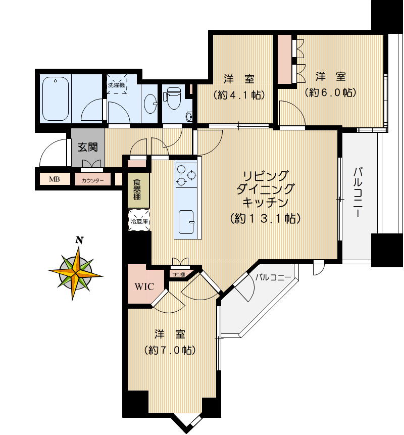 文京区本郷のマンションの間取り