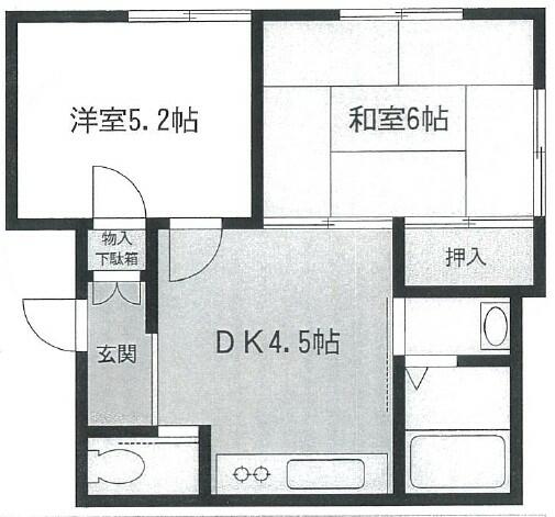 横浜市都筑区早渕のアパートの間取り