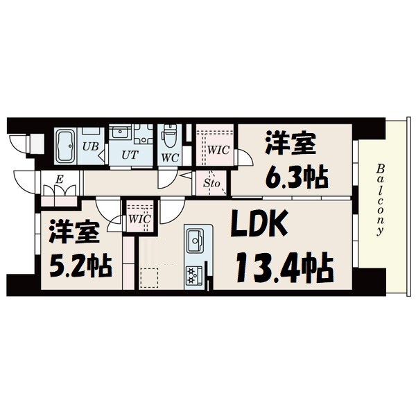 S-RESIDENCE茶屋ヶ坂Eastの間取り