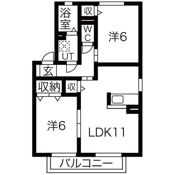 サンライフ旭　Ａの間取り