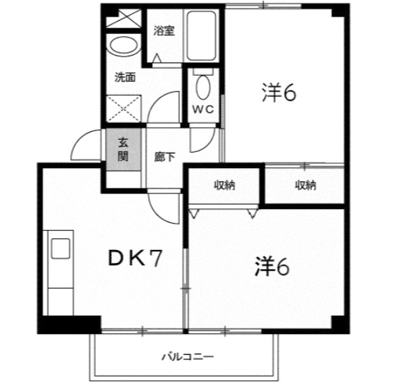 比企郡滑川町大字月輪のアパートの間取り