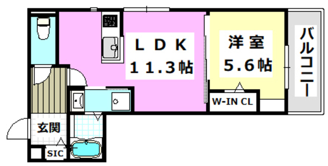 【吹田市千里丘下のアパートの間取り】