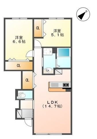 メルヴェール東山の間取り