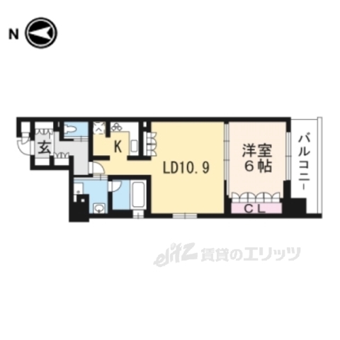 リーガル京都二条城北６０１の間取り