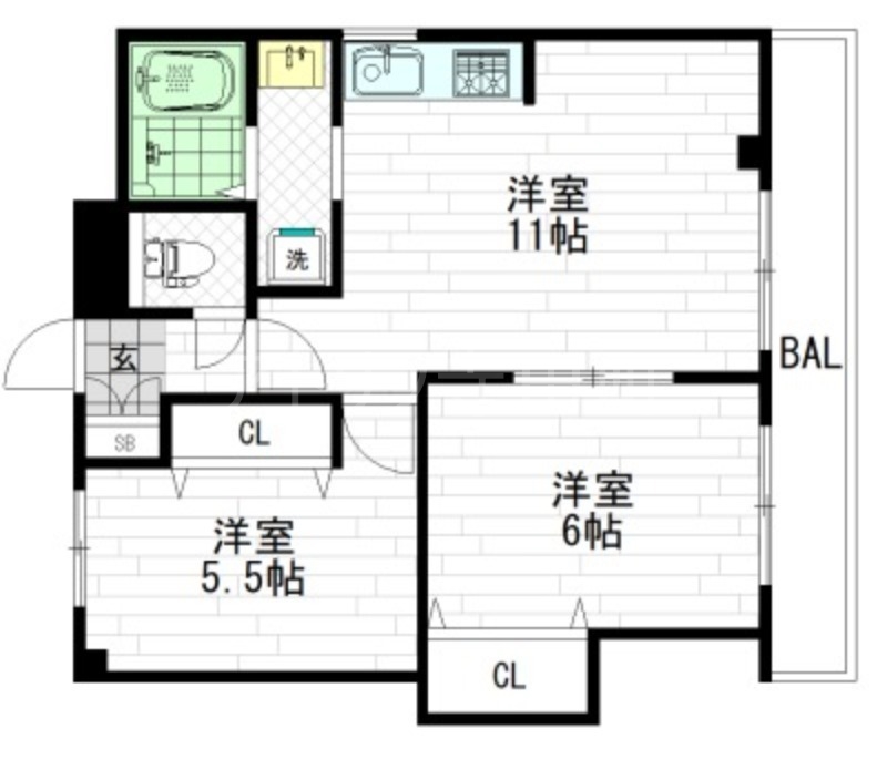 マンションサンヒルズの間取り