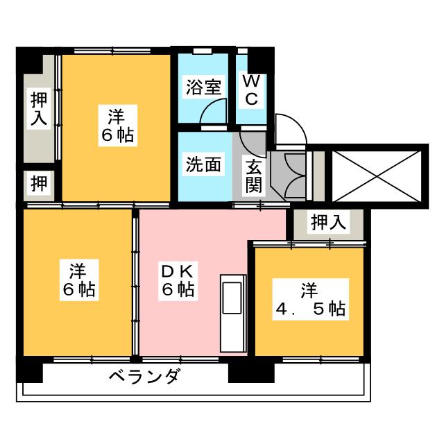 ビレッジハウス川辺I２号棟の間取り