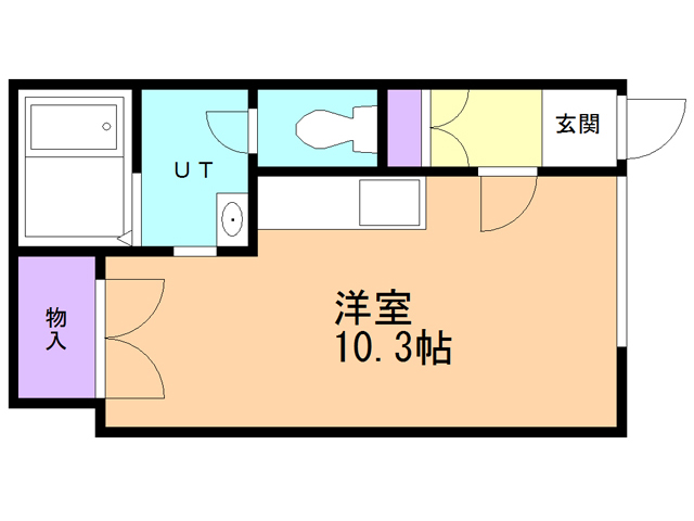 函館市本町のアパートの間取り