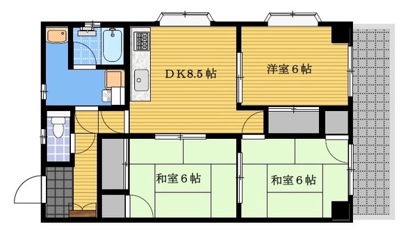 グランドハイツ岩見の間取り