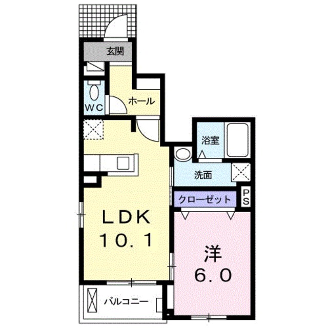 和歌山市梅原のアパートの間取り