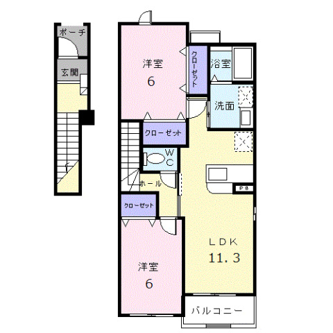 廿日市市峰高のアパートの間取り