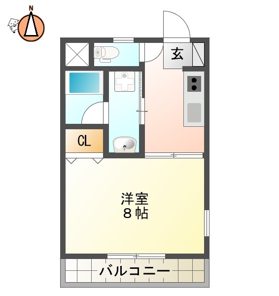 徳島市南佐古八番町のマンションの間取り