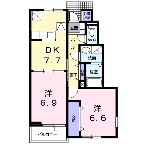 メゾン・コンフォールＡ DKの間取り