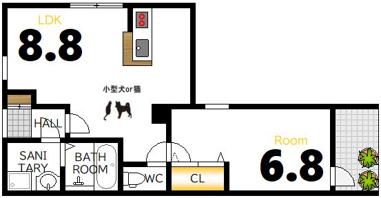 広島市中区小網町のマンションの間取り