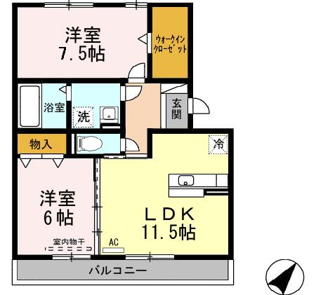 リビングタウン堀川町　A棟の間取り