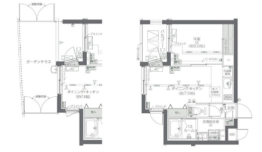 新宿区若松町のマンションの間取り