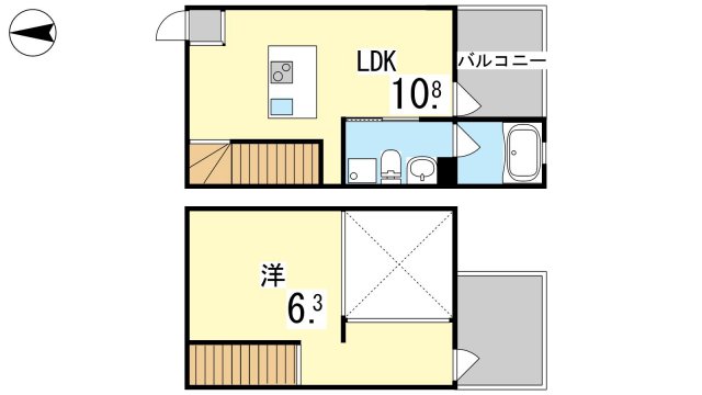 阪急神戸線 岡本駅 徒歩14分 3階建 築14年の間取り写真