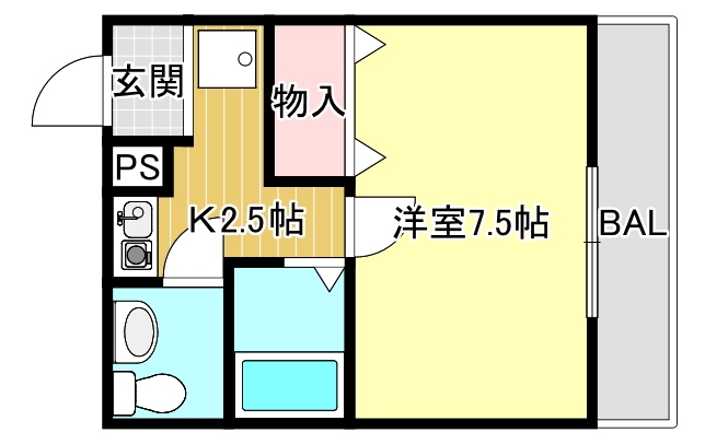 阪急箕面線 箕面駅 徒歩15分 3階建 築37年の間取り写真