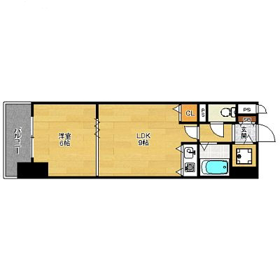 福岡市中央区大名のマンションの間取り