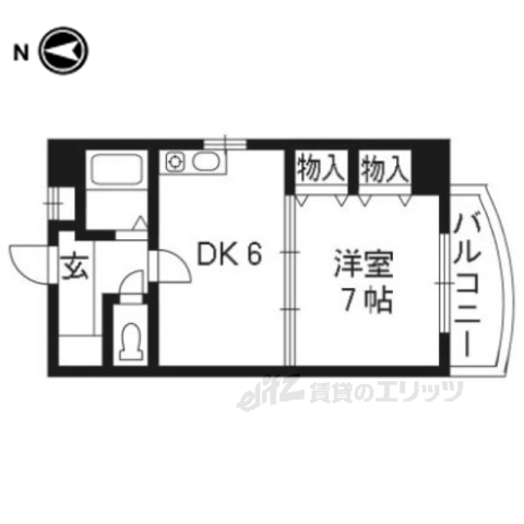 京都市右京区梅津東構口町のマンションの間取り