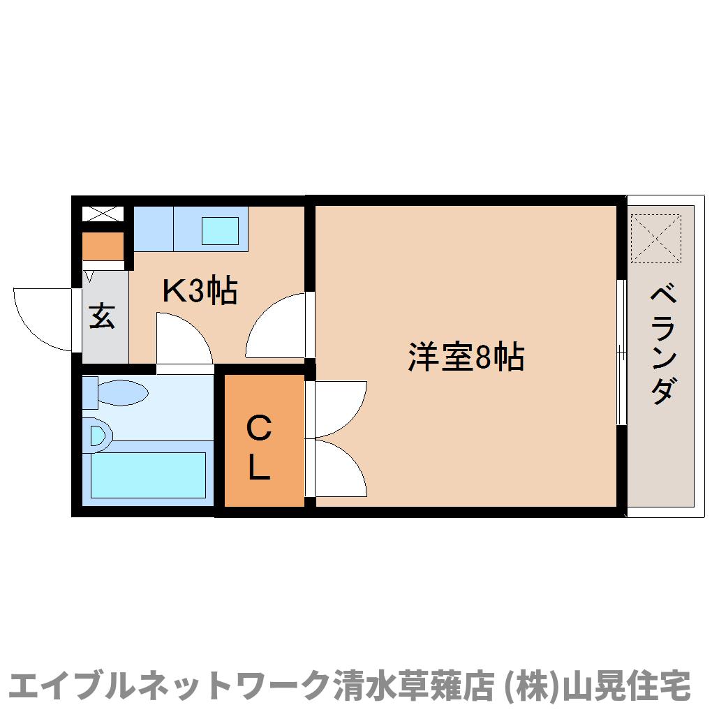 静岡市清水区長崎南町のマンションの間取り