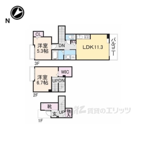 彦根市南川瀬町のアパートの間取り