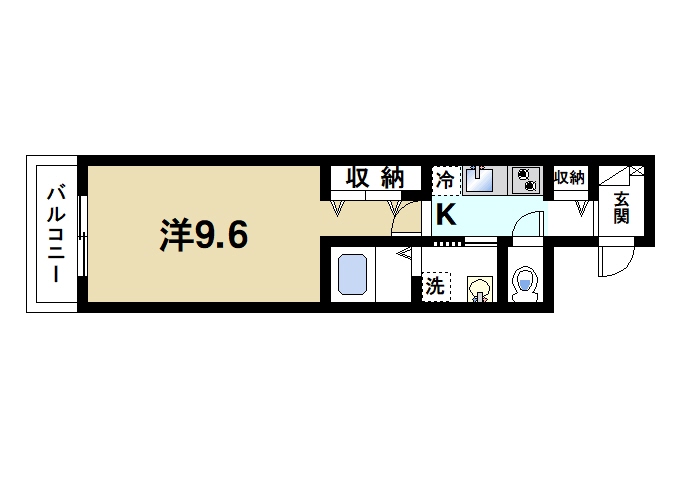 奈良市菅原東のアパートの間取り