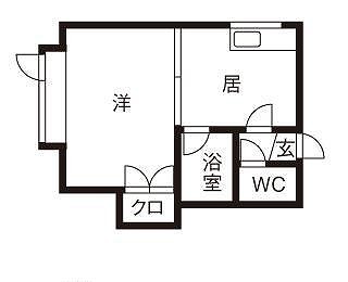 北海道札幌市中央区宮の森二条１（アパート）の賃貸物件の間取り