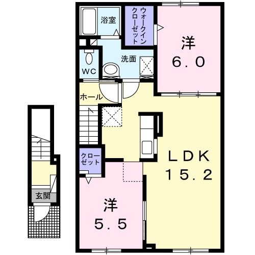 【函館市上湯川町のアパートの間取り】