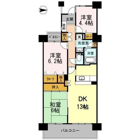 福岡市西区姪の浜のマンションの間取り