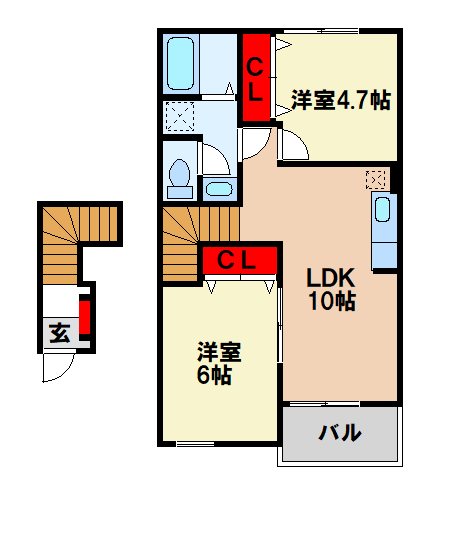 朝倉郡筑前町依井のアパートの間取り