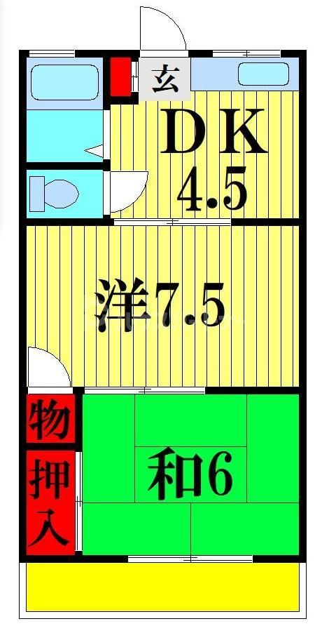 吉川市吉川のアパートの間取り