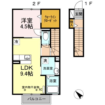 津市久居相川町のアパートの間取り