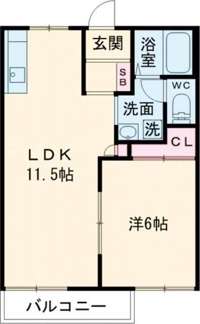 セントリバーハイツ千代崎Aの間取り