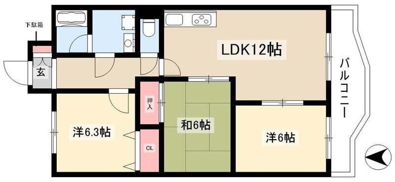 エステートEX白鳥マンションの間取り