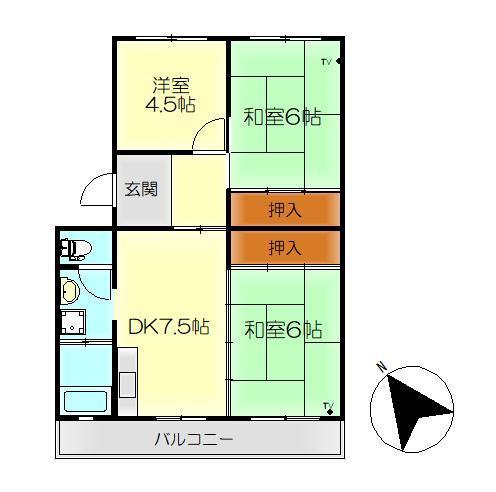 白岳コーポラスの間取り