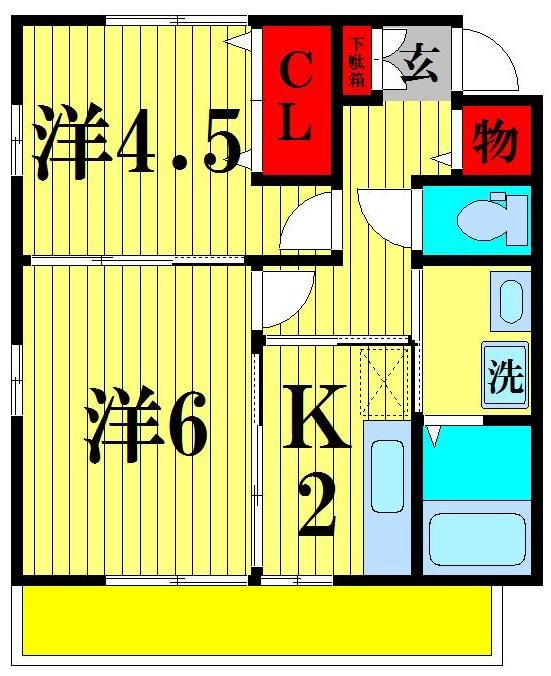 松戸市岩瀬のアパートの間取り