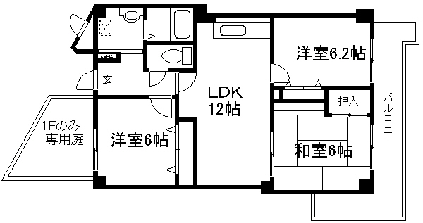 京都市中京区壬生天池町のマンションの間取り