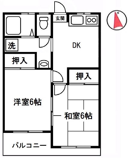 向南コーポの間取り