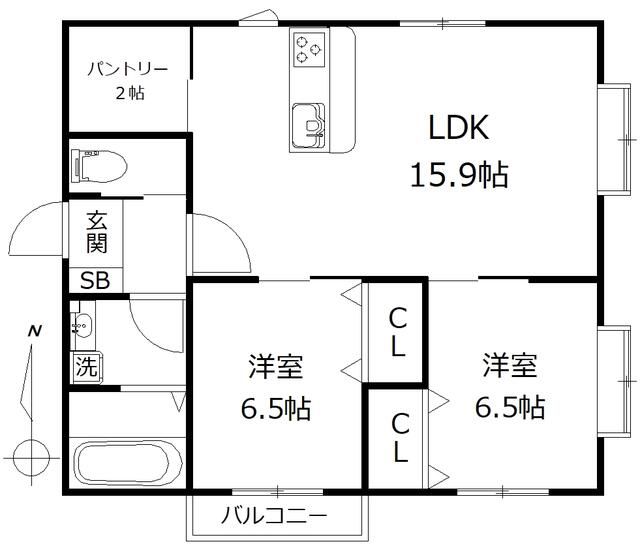 世田谷区弦巻のアパートの間取り