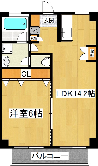 郡山市豊田町のアパートの間取り