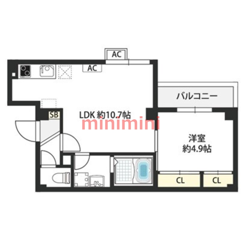 吹田市朝日が丘町のマンションの間取り