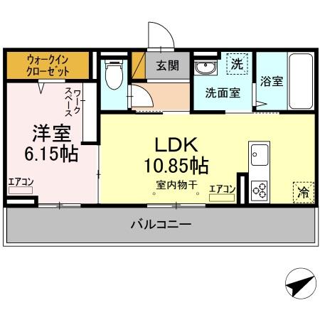 【千葉市緑区おゆみ野のアパートの間取り】