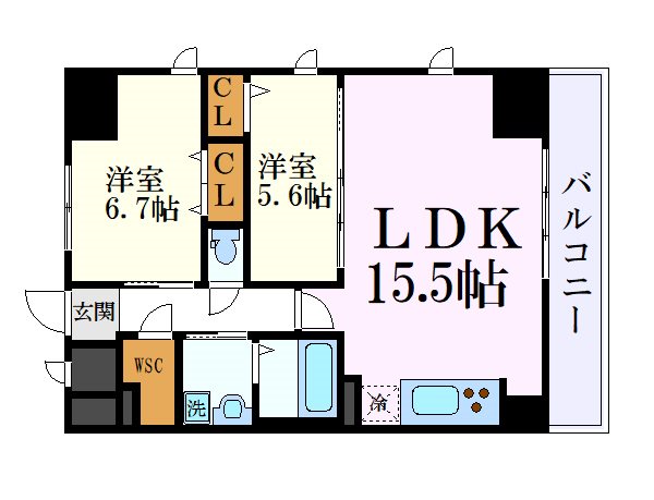 名古屋市熱田区金山のマンションの間取り