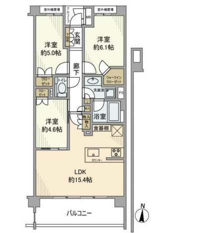 目黒区下目黒のマンションの間取り