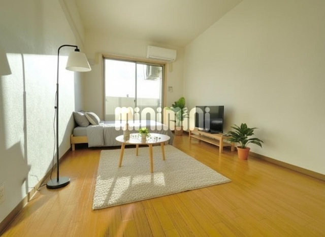 居室・リビング　※ＣＧ加工のため家具は現地になく、賃料に含まれません　利