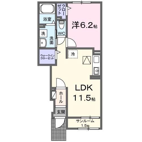 碧南市伊勢町のアパートの間取り